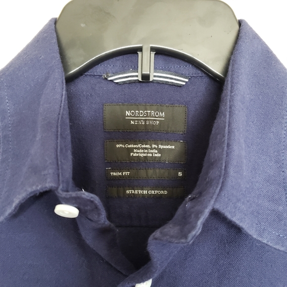 Nordstrom mens shop trim fit stretch Oxford button down shirt S - Picture 3 of 3